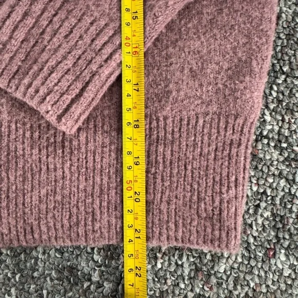 Madewell Wool blend Mauve Pink mock neck Knit Sweater Small - Picture 2 of 9